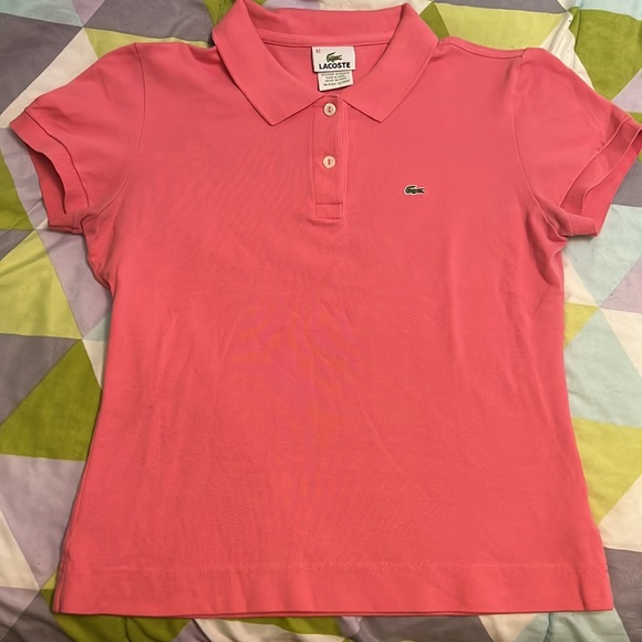 Lacoste Pink Button-Down Polo Shirt (Size 42) - Picture 2 of 6